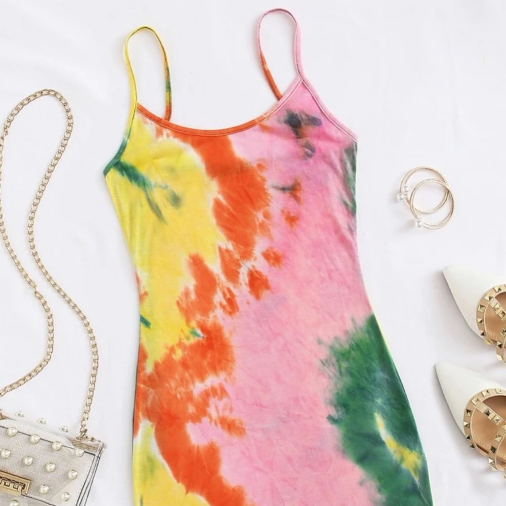 SHEIN Tie Dye Bodycon Dress